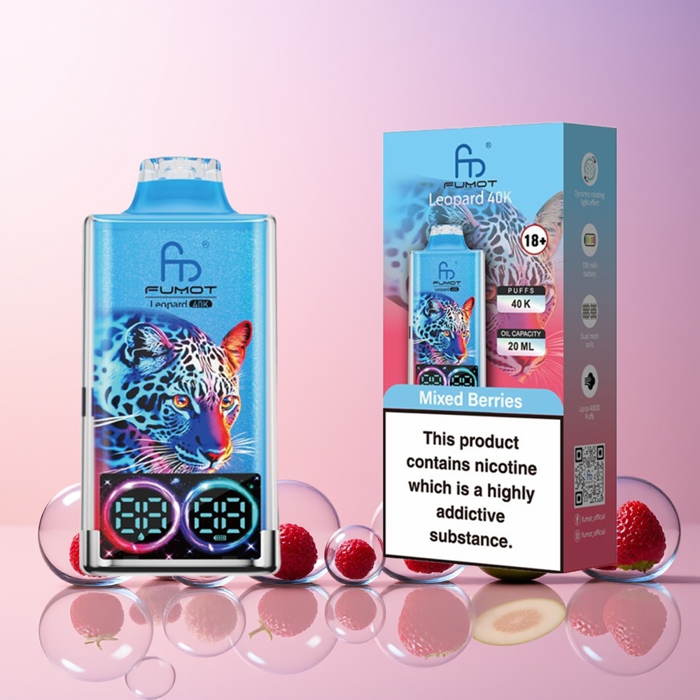 Fumot Leopard 40K Puffs Disposable Vape – 700mAh Battery, Dual Mesh, Type-C Charging (Australia Wholesale) – Mixed Berries