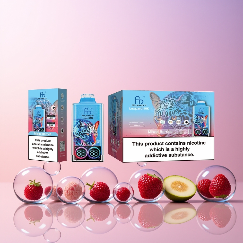 Fumot Leopard 40K Puffs Disposable Vape – 700mAh Battery, Dual Mesh, Type-C Charging (Australia Wholesale) – Mixed Berries