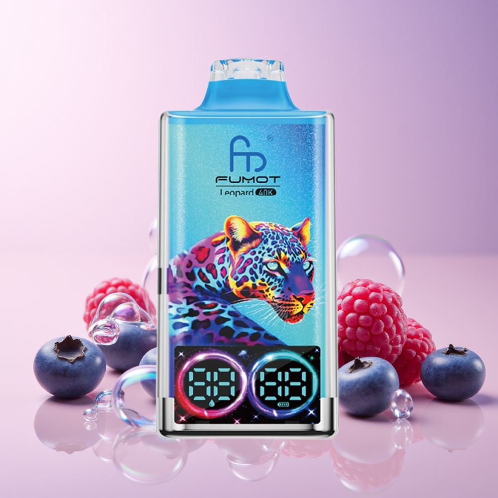 Fumot Leopard 40K Puffs Disposable Vape – 700mAh Dual Mesh, Type-C Charging, Australia Wholesale (Blueberry Raspberry)