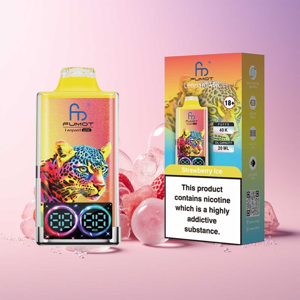 Fumot Leopard 40K Puffs Disposable Vape – Australia Wholesale (Strawberry Ice) | Dual Mesh, Type-C, 700mAh