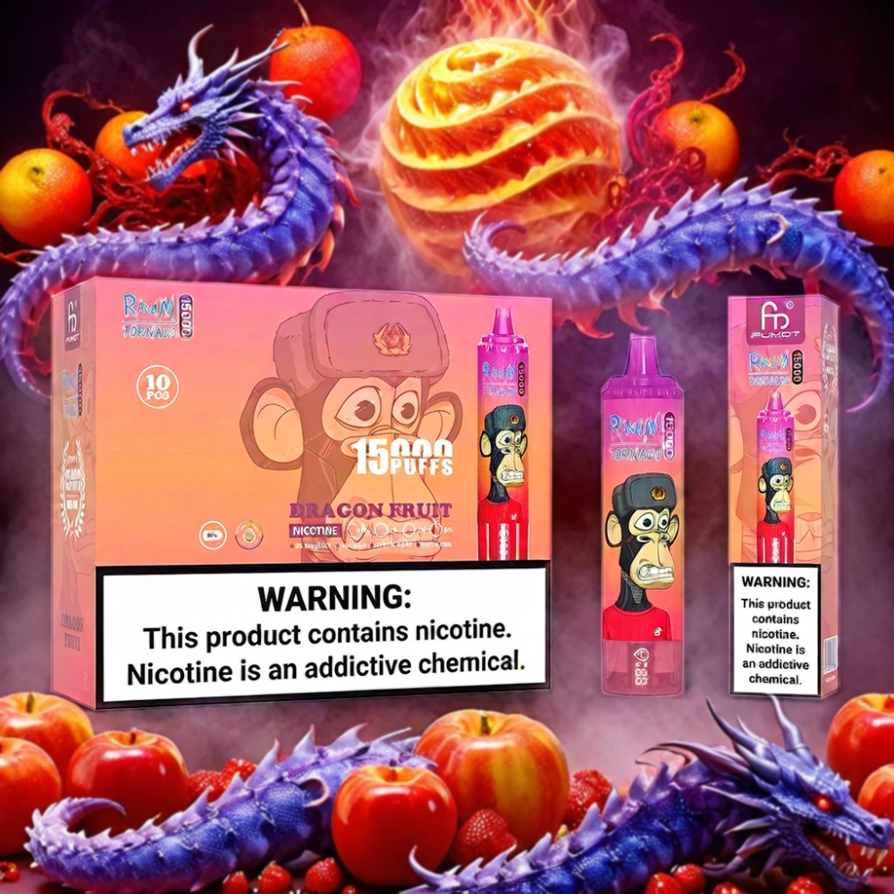 Fumot RandM Tornado 15000 Puffs Vape - Dragon Fruit Fumot RandM Tornado 15000 Puffs - Australia Wholesale