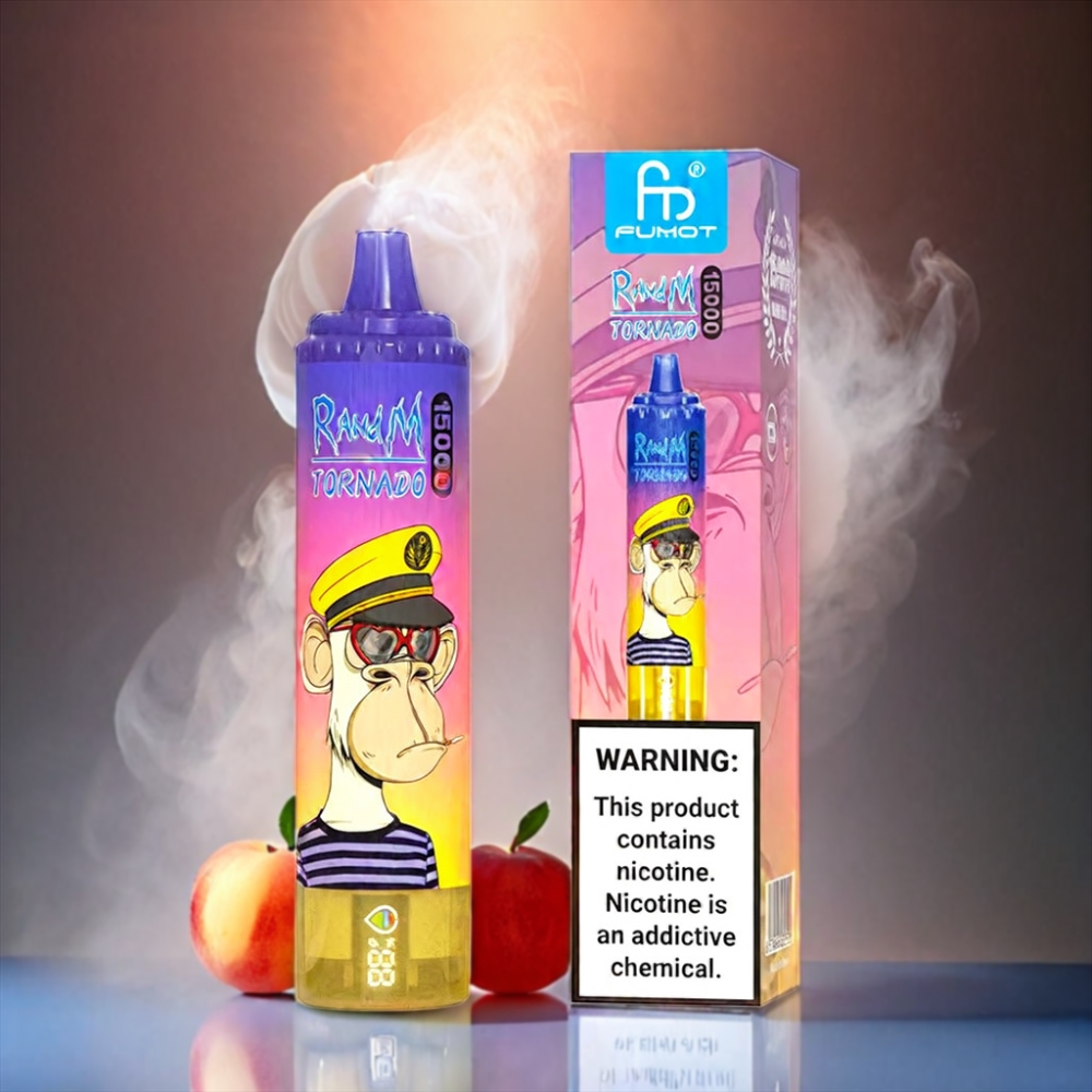 Fumot RandM Tornado 15000 Puffs Vape - Peach Blueberry Candy Fumot RandM Tornado 15000 Puffs - Australia Wholesale