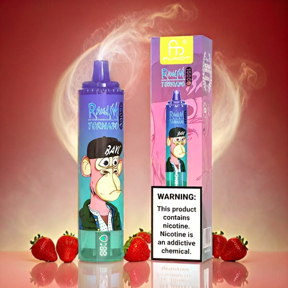 Fumot RandM Tornado 15000 Puffs Vape - Strawberry Banana Fumot RandM Tornado 15000 Puffs - Australia Wholesale