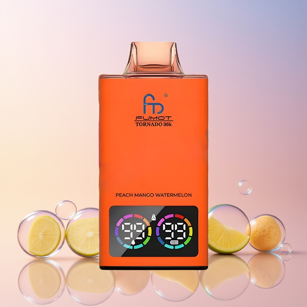 Fumot Tornado 35K Australia Wholesale – Dual Mesh Coil, 15mL E-Liquid, 700mAh USB-C Fast Charging (Peachy Mango Pineapple)