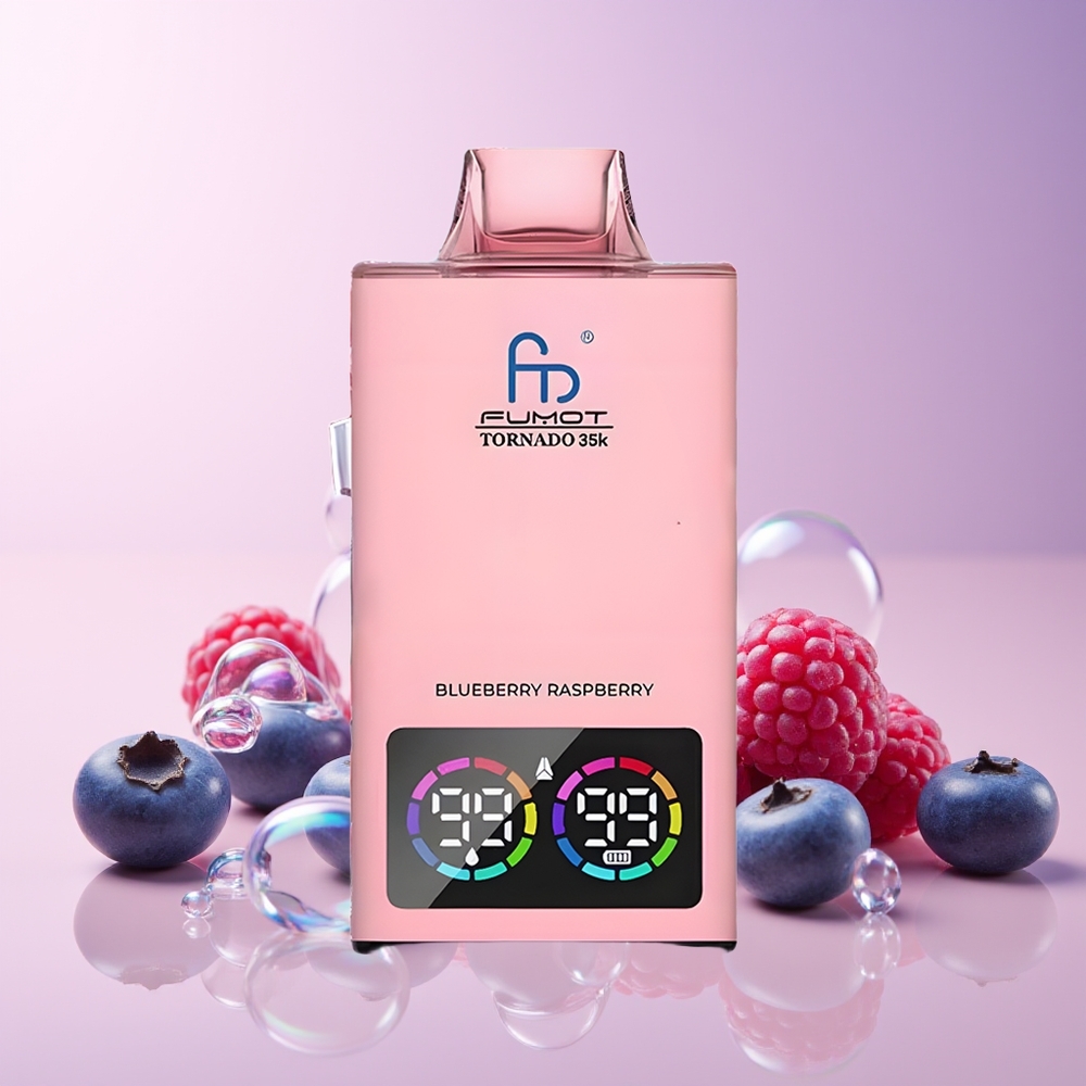 Fumot Tornado 35K Disposable Vape – 35000 Puffs, Dual Mesh Coil, 15ml E-juice, USB-C Fast Charging (Blueberry Raspberry) | Australia Wholesale