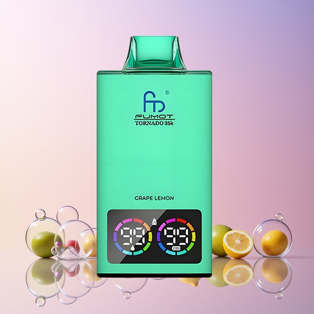 Fumot Tornado 35K Disposable Vape – Dual Mesh Coil, 15ml E-juice, 700mAh Battery, USB-C Fast Charging | Australia Wholesale (Grape Lemon)