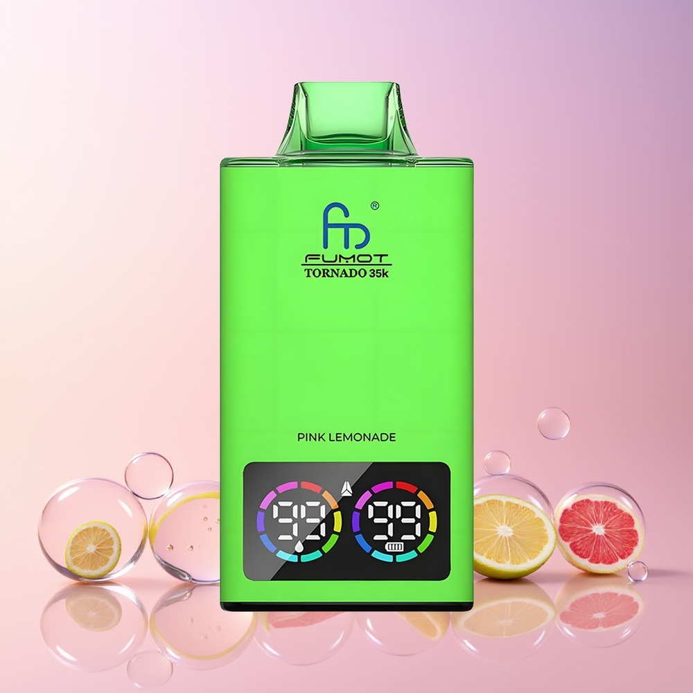 Fumot Tornado 35K Disposable Vape – Dual Mesh Coil, 15ml E-juice, 700mAh Battery, USB-C Fast Charging | Australia Wholesale Pink Lemonade