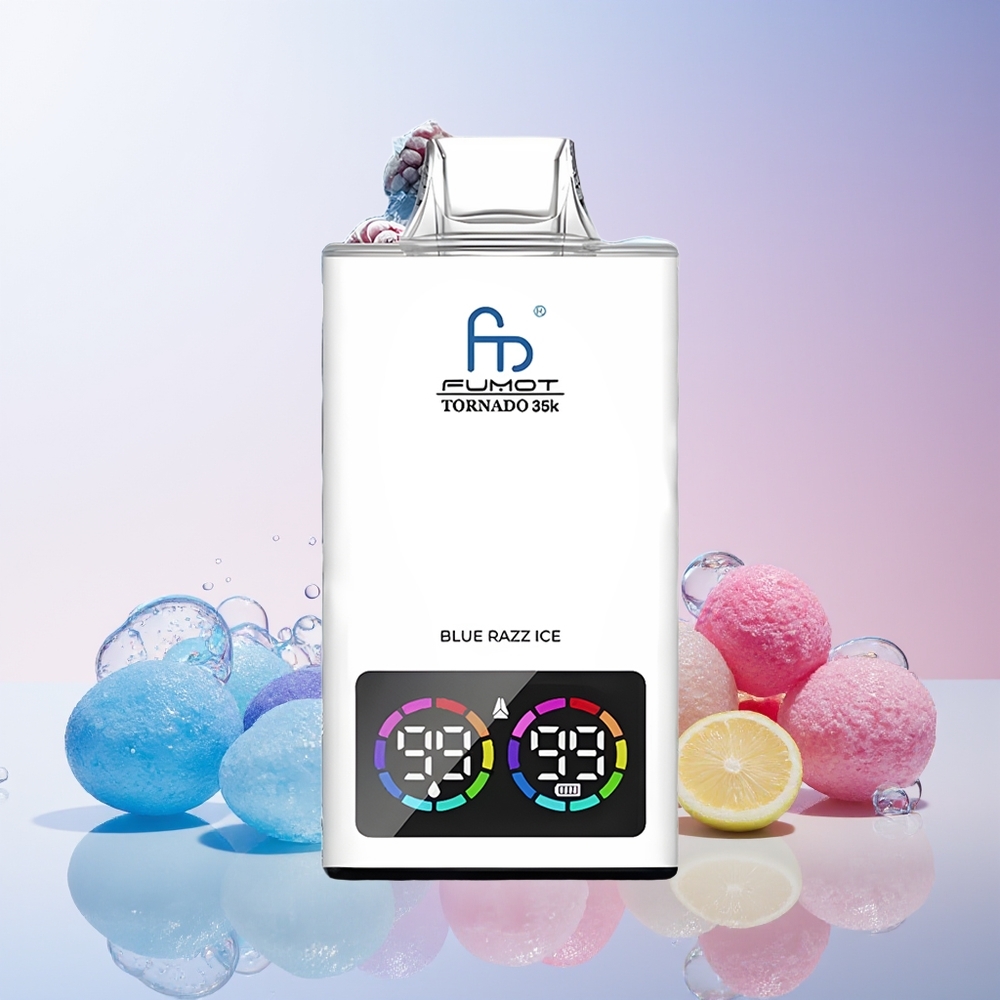 Fumot Tornado 35K Disposable Vape – Dual Mesh Coil, 15ml E-juice, Fast USB-C Charging | Australia Wholesale | Blue Razz Ice