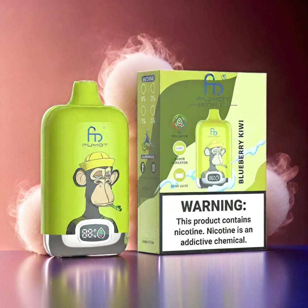 Fumot Tornado Digital Box 12000 Puffs Vape Blueberry Kiwi Fumot Tornado Digital Box - Australia Wholesale