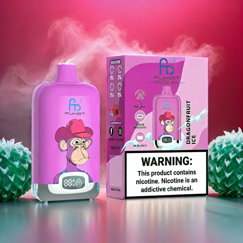 Fumot Tornado Digital Box 12000 Puffs Vape Dragonfruit Ice Fumot Tornado Digital Box Australia Wholesale