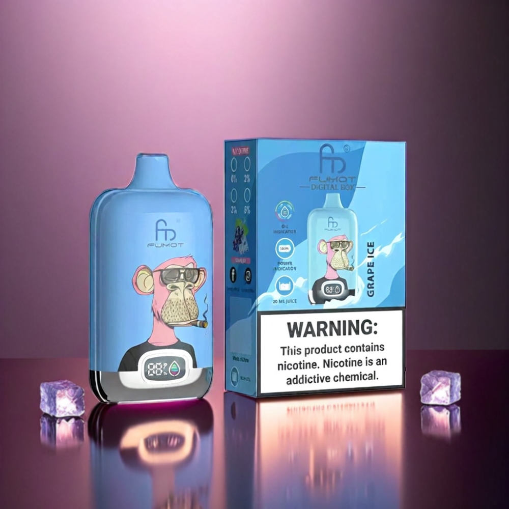 Fumot Tornado Digital Box 12000 Puffs Vape Grape Ice Fumot Tornado Digital Box - 12000 Puffs - Australia Wholesale