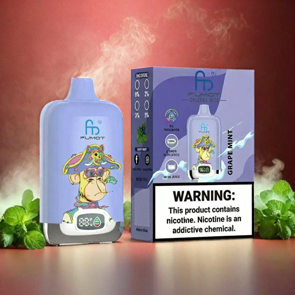 Fumot Tornado Digital Box 12000 Puffs Vape - Grape Mint Fumot Tornado Digital Box 12000 Puffs - Australia Wholesale