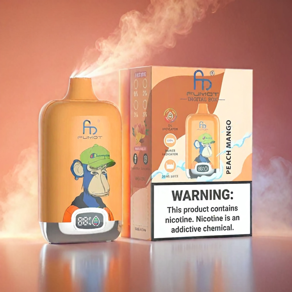 Fumot Tornado Digital Box 12000 Puffs Vape Peach Mango Fumot Tornado Digital Box - 12000 Puffs - Australia Wholesale