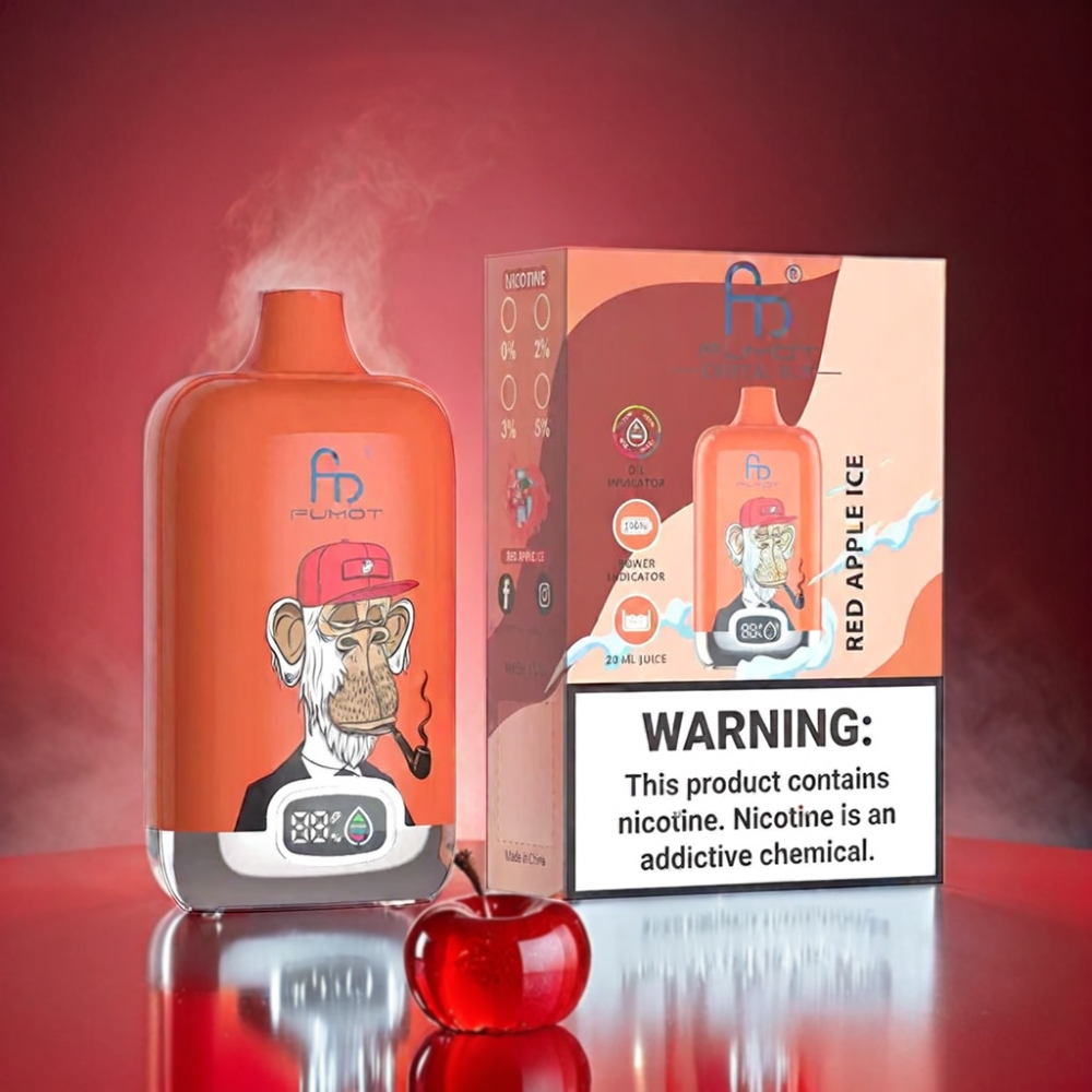 Fumot Tornado Digital Box 12000 Puffs Vape Red Apple Ice