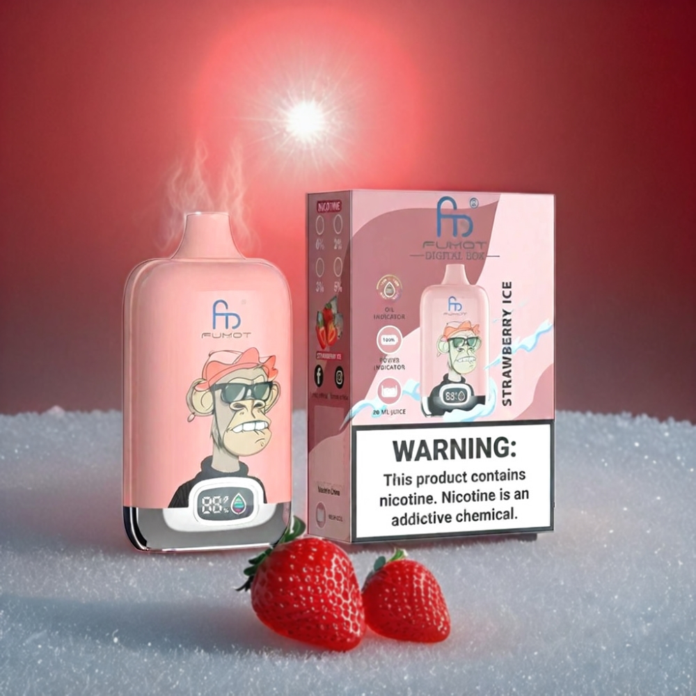 Fumot Tornado Digital Box 12000 Puffs Vape - Strawberry Ice Fumot Tornado Digital Box 12000 Puffs - Australia Wholesale