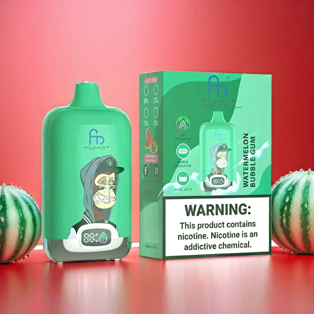 Fumot Tornado Digital Box 12000 Puffs Vape Watermelon Bubble Gum Fumot Tornado Digital Box - Australia Wholesale