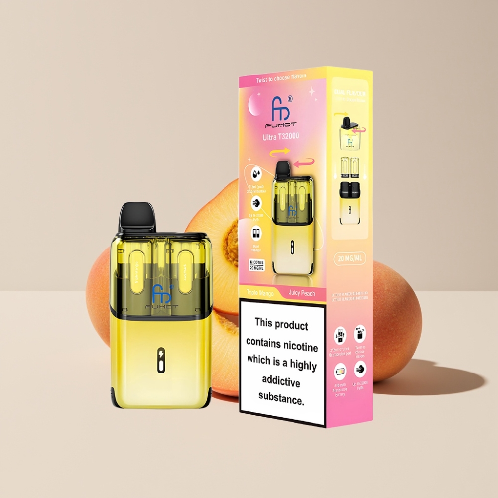 Fumot Ultra T32000 Australia Wholesale 24ml 800mAh Disposable Vape - Triple Mango & Juicy Peach