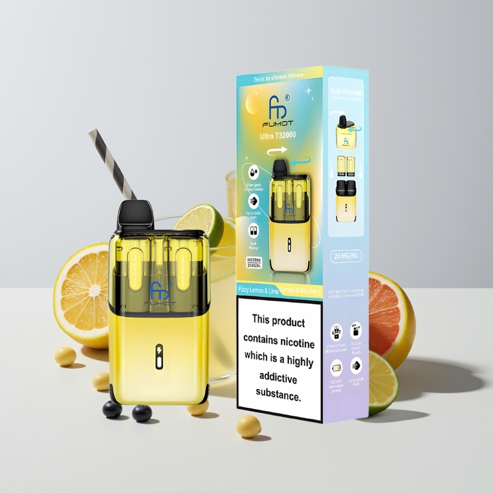 Fumot Ultra T32000 Australia Wholesale 24ml 800mAh Fizzy Lemon Lime Blueberry Disposable Vape
