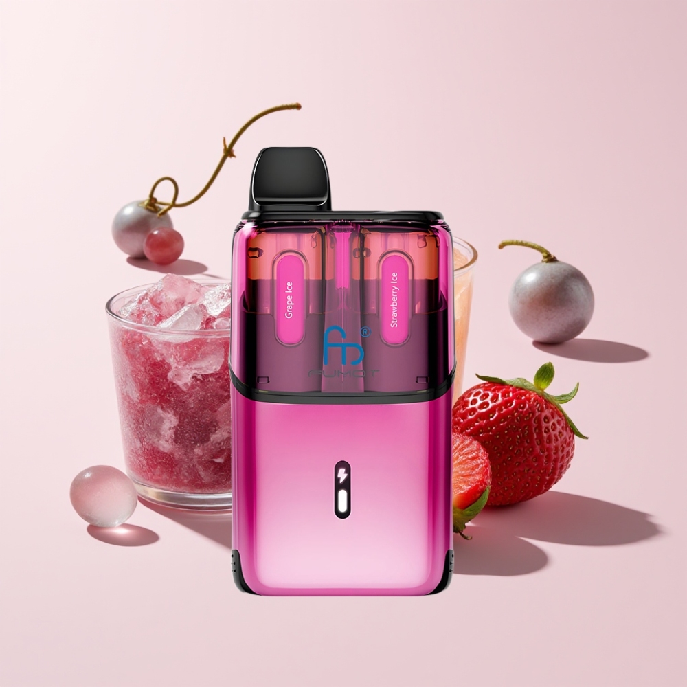 Fumot Ultra T32000 Disposable Vape Australia Wholesale – 32000 Puffs, 24ml E-Liquid, Type-C Fast Charging, Grape Ice & Strawberry Ice