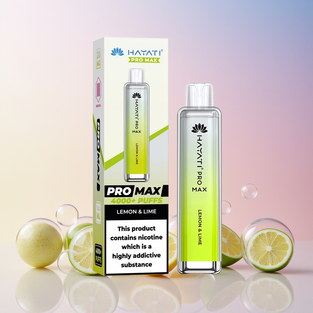 Hayati Pro Max 4000 Puffs Disposable Vape – 1400mAh Rechargeable, 2%/5% Nicotine, Australia Wholesale (Lemon & Lime)