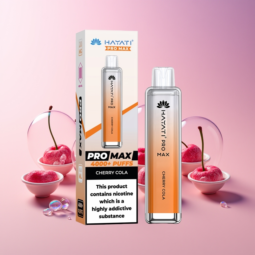 Hayati Pro Max 4000 Puffs Disposable Vape – 1400mAh Rechargeable, 5% Nicotine, TPD-Compliant | Australia Wholesale Cherry Cola