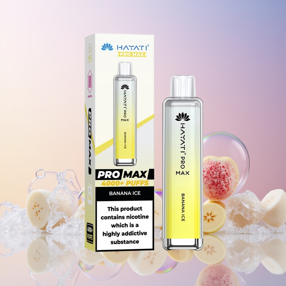 Hayati Pro Max 4000 Puffs Disposable Vape – Banana Ice | 1400mAh Rechargeable, 5% Nicotine, Australia Wholesale