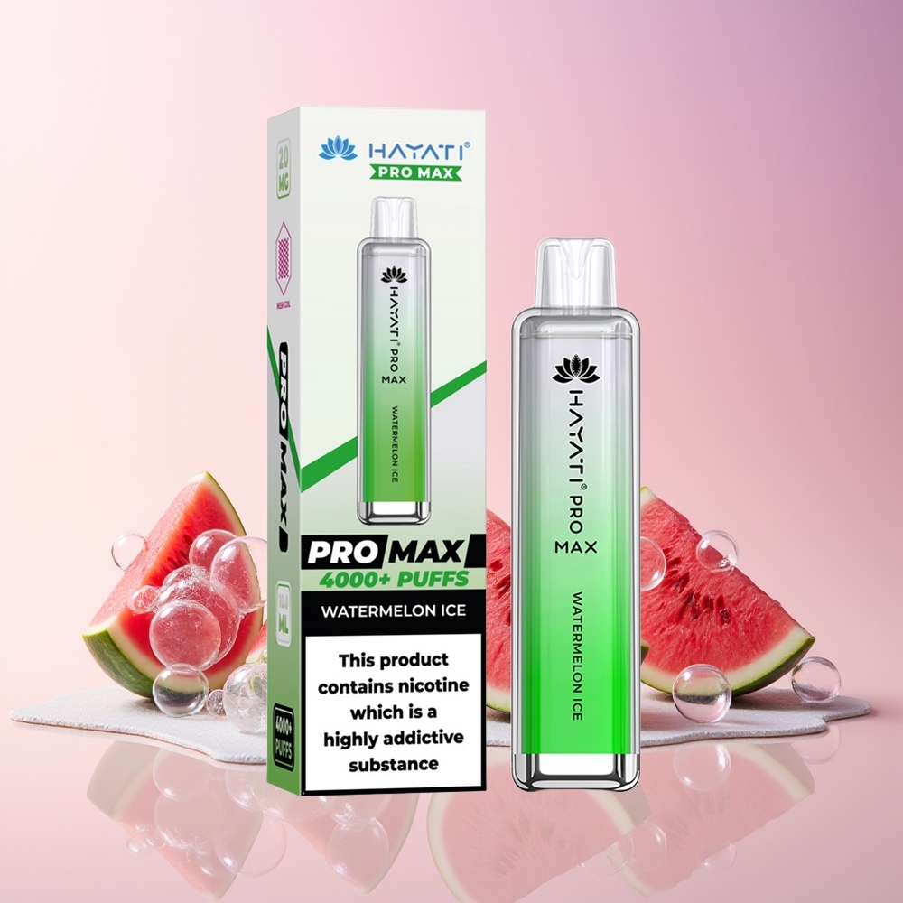 Hayati Pro Max 4000 Puffs Disposable Vape – Rechargeable 1400mAh, Dual Mesh Coil, Australia Wholesale (Watermelon Ice)