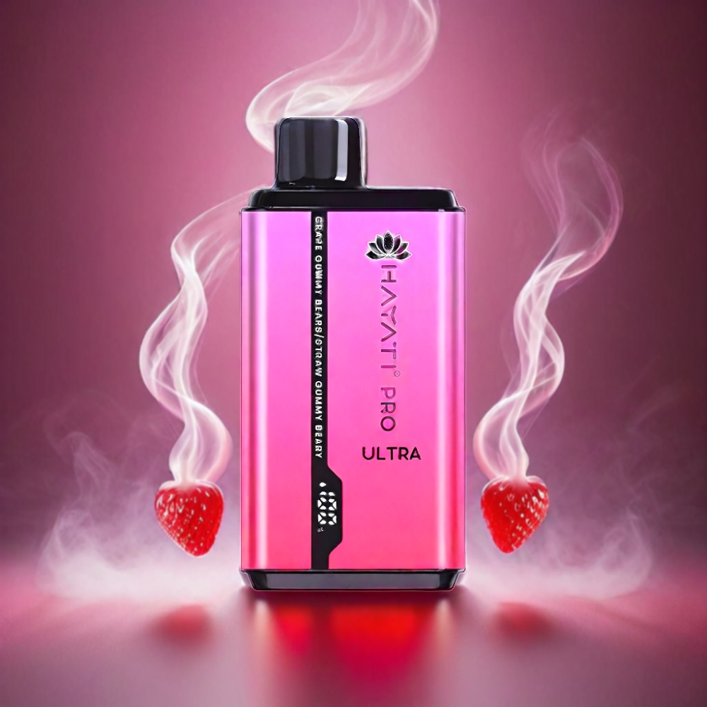 Hayati Pro Ultra 15000 Puffs Vape - Grape Gummy Bear, Strawberry Gummy Bear