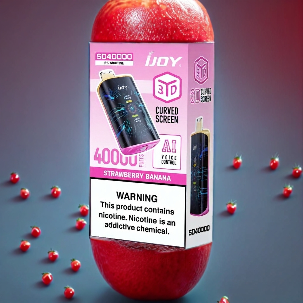 Australia Wholesale IJOY SD 40000 Puffs Disposable Vape - 20ML Dual Mesh Coil, Adjustable Power & Airflow (Strawberry Banana)
