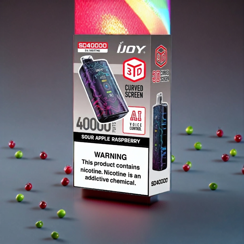 Australia Wholesale IJOY SD 40000 Puffs Disposable Vape – 20ML E-Liquid, Adjustable Power (D/S Mode), Type-C Charging, Sour Apple Raspberry 5%
