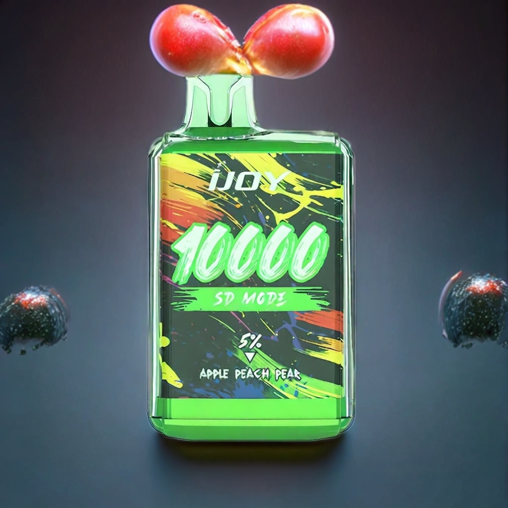 Australia Wholesale IJOY SD10000 Disposable Vape – 20mL 5% Nicotine, 10000 Puffs, Type-C Charging, Apple Peach Pear Flavor