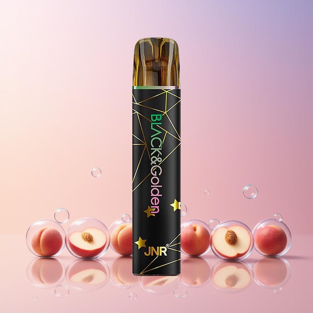 JNR Black&Golden 800 Puffs Disposable Vape – 550mAh Battery, 2% Nicotine, TPD Certified | Australia Wholesale (Peach Flavor)