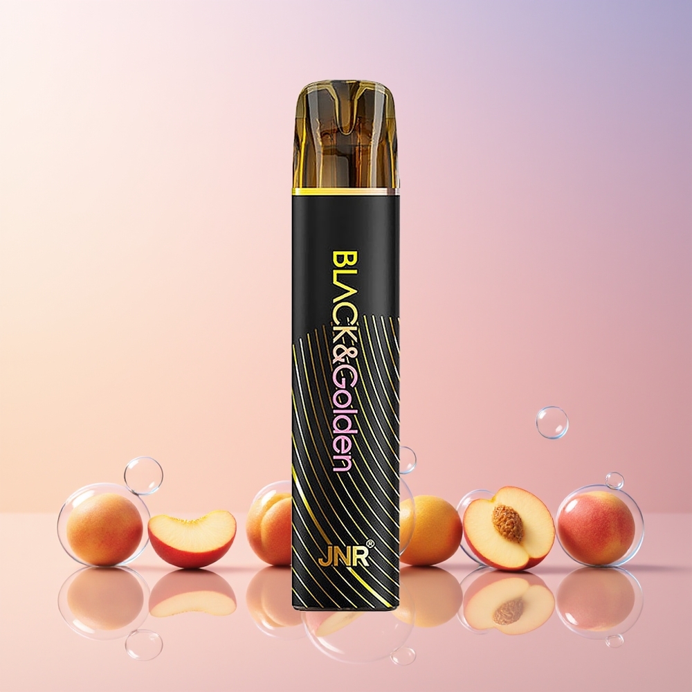 JNR Black&Golden 800 Puffs Disposable Vape – Peach Mango (2% Nicotine, 550mAh, TPD Certified) – Australia Wholesale