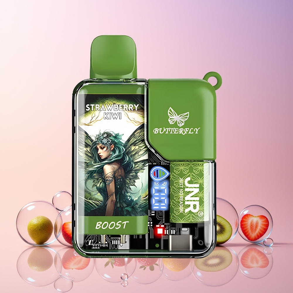 Australia Wholesale JNR Butterfly 8500 Puffs Disposable Vape – 15mL e-Liquid, 1200mAh Battery, Mesh Coil (Strawberry Kiwi)