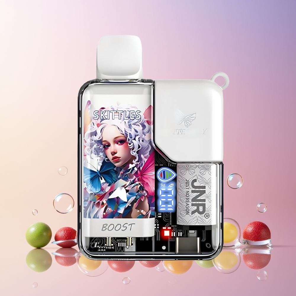 JNR Butterfly 8500 Puffs Disposable Vape – 15mL e-Liquid, 1200mAh Battery, Mesh Coil (Australia Wholesale) Skittles