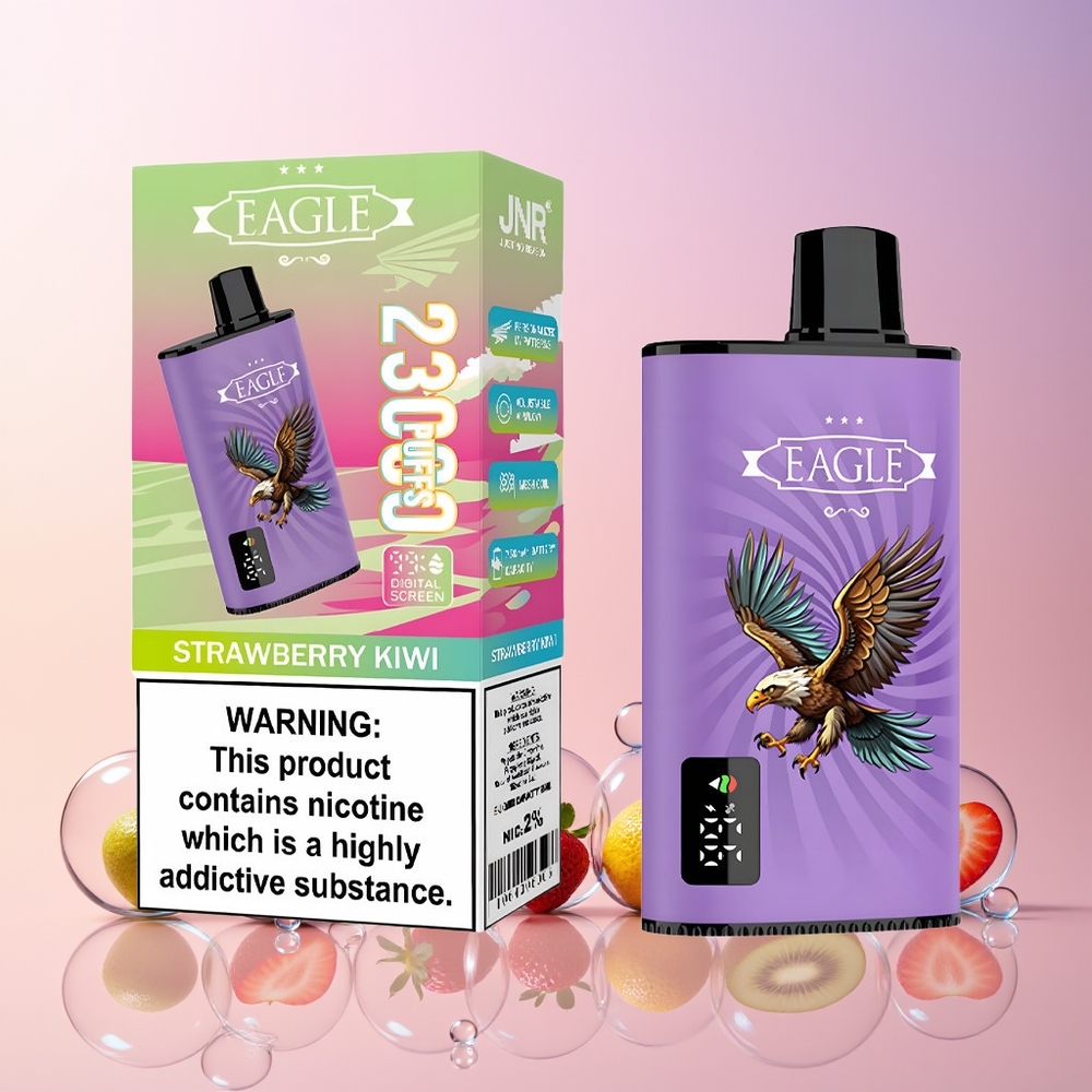 JNR EAGLE Smart 23000 Puffs Disposable Vape – 25ml e-Liquid, Digital Screen, Type-C Charging, Mesh Coil | Australia Wholesale (Strawberry Kiwi)