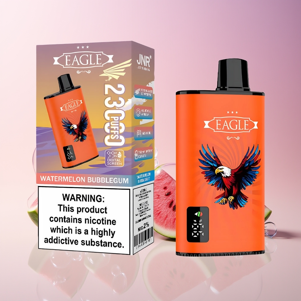 JNR EAGLE Smart 23000 Puffs Disposable Vape Australia Wholesale – 25mL, 2% Nicotine, Digital Screen, Type-C