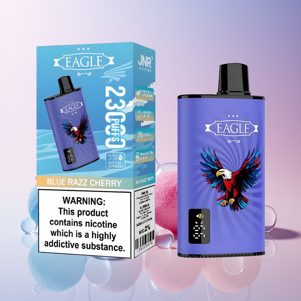 JNR EAGLE Smart 23000 Puffs Disposable Vape – Digital Screen, Adjustable Airflow, 25mL (Australia Wholesale) – Blue Razz Cherry