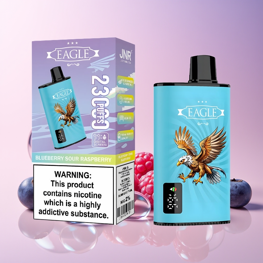 JNR EAGLE Smart 23000 Puffs Disposable Vape – Digital Screen, Adjustable Airflow, 25ml (Australia Wholesale) – Blueberry Sour Raspberry