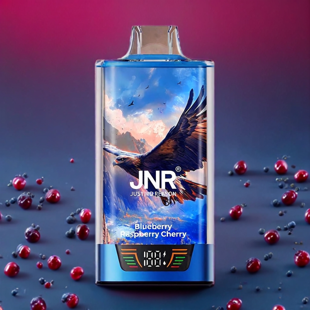 Australia Wholesale JNR Falcon Pro 28000 – 30mL E-Liquid, Smart Screen, Dual Mesh Coil, Type-C (Blueberry Raspberry Cherry)