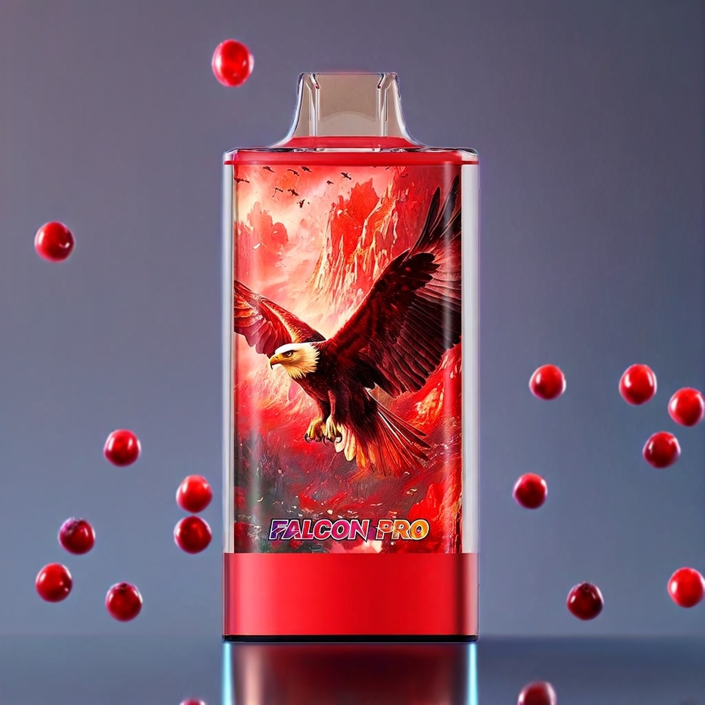 JNR Falcon Pro 28000 Puffs Australia Wholesale – 30ml E-liquid, Smart Screen, Dual Mesh Coil, Type-C Charging (Cherry Berry)