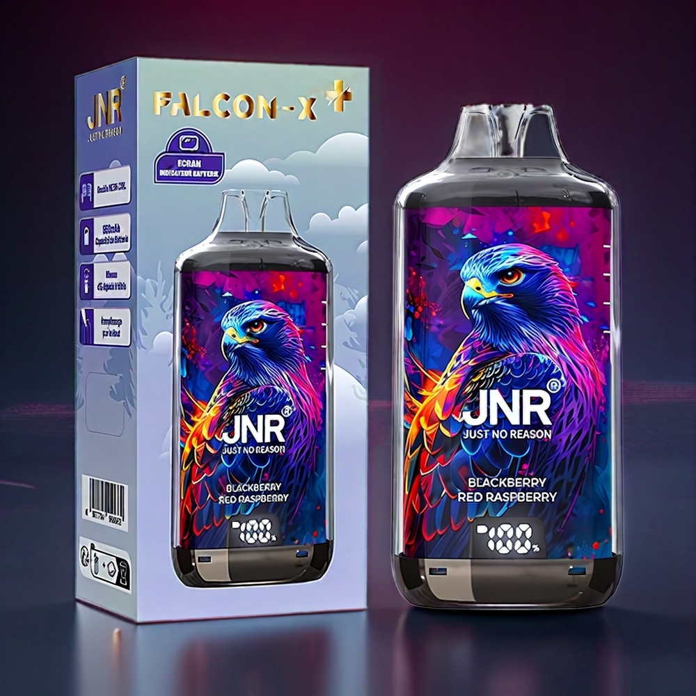 Australia Wholesale JNR Falcon X⁺ 28000 Puffs - Refillable Version with 950mAh Battery & Dual Mesh Coil (Blackberry Red Raspberry)