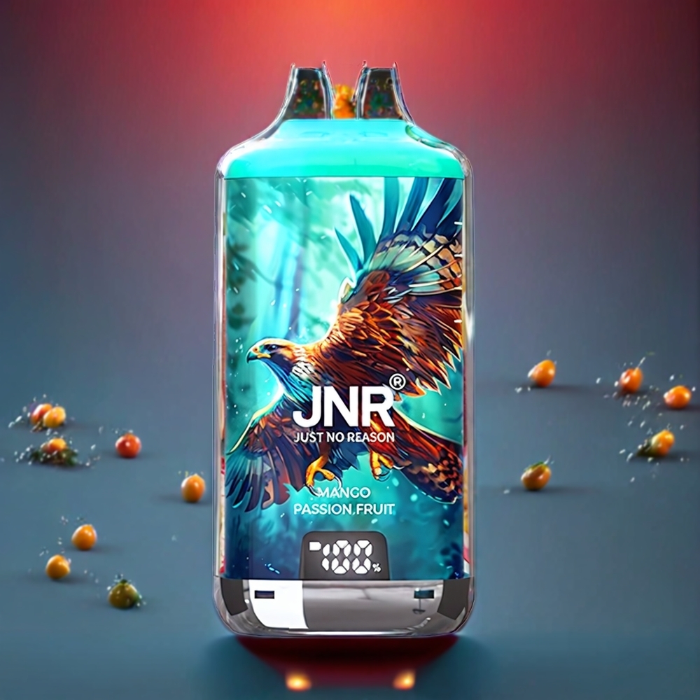 JNR Falcon X⁺ 28000 Puffs Refillable Vape - 1.2 Ohm Dual Mesh Coil, Visible E-Liquid & Battery Screen | Australia Wholesale (Mango Passion Fruit)