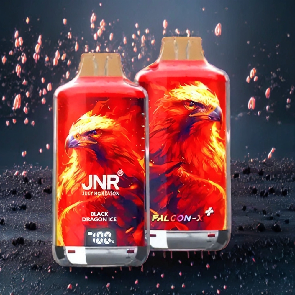 JNR Falcon X⁺ 28000 Puffs Refillable Vape - 950mAh Battery, Dual Mesh Coil, Australia Wholesale (Black Dragon Ice)