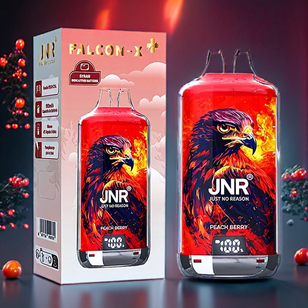 JNR Falcon X⁺ 28000 Puffs Refillable Vape - Australia Wholesale (Peach Berry, 950mAh, 2 10ml E-Liquid, Type-C Charging)
