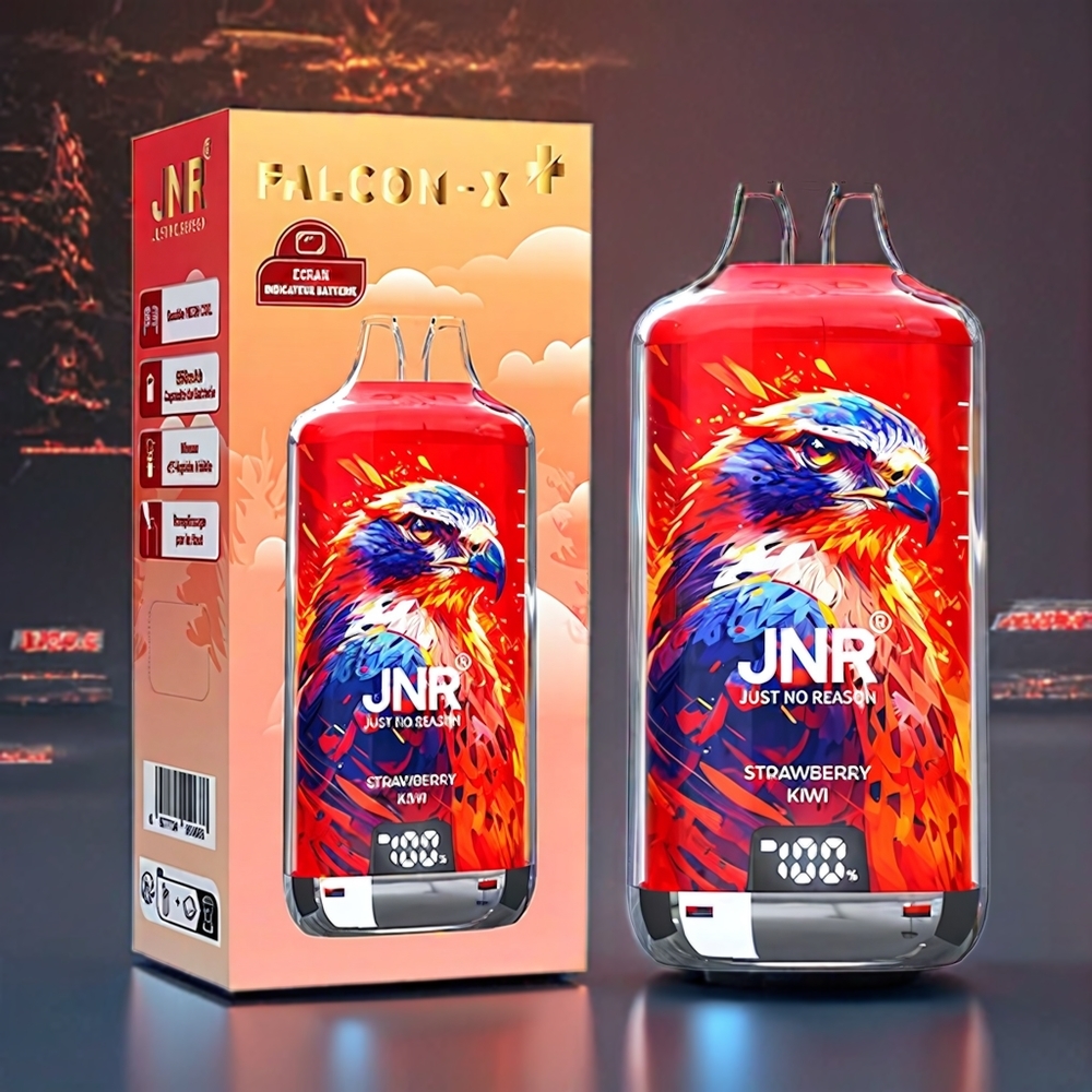 JNR Falcon X⁺ 28000 Puffs Refillable Vape - Visible E-Liquid, 950mAh Battery, Type-C Charging | Australia Wholesale (Strawberry Kiwi)