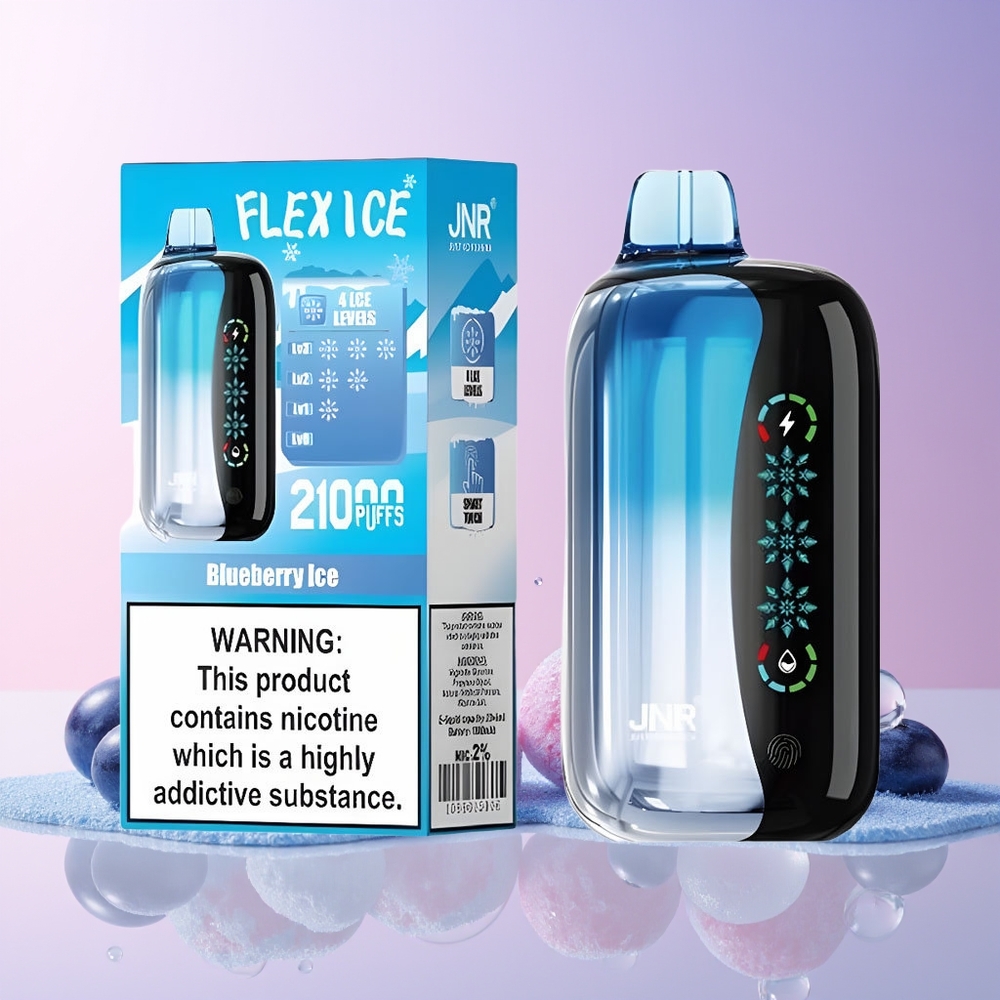 Australia Wholesale JNR Flex Ice 21000 Puffs Disposable Vape – Adjustable Ice, 26mL, Dual Mesh, Type-C (Blueberry Ice)