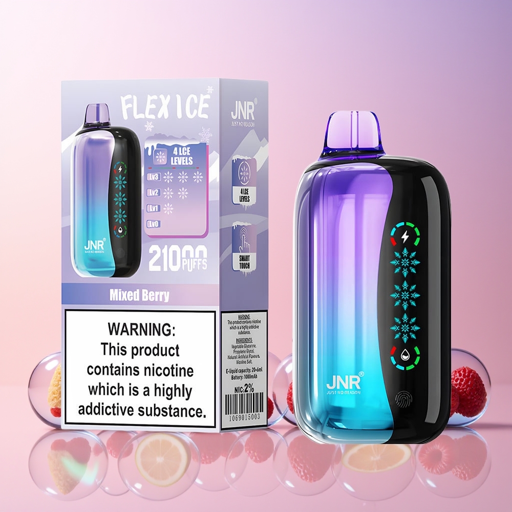 JNR Flex Ice 21000 Puffs Australia Wholesale – Adjustable Airflow, Touch Screen, 26mL