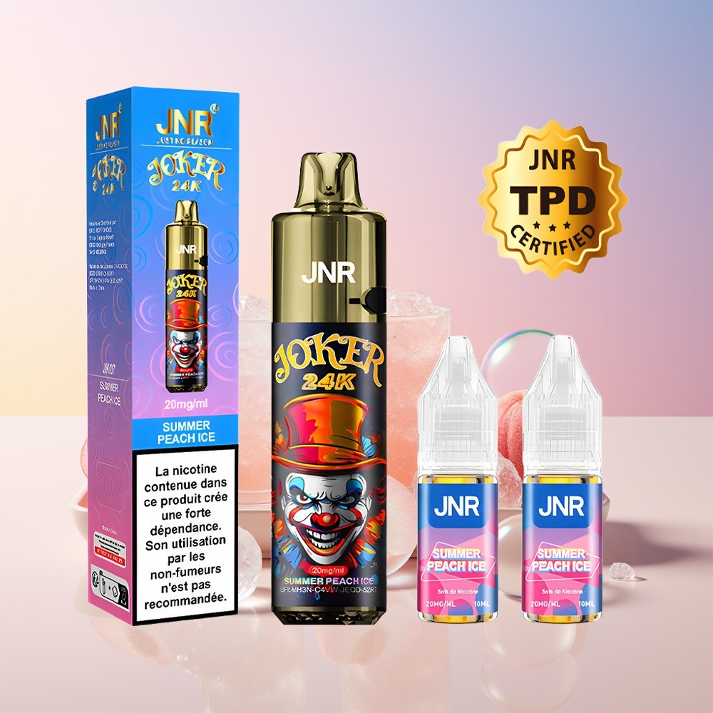 JNR Joker 24K Puffs Disposable Vape – 24000 Puffs, 800mAh, Refillable Pod, Australia Wholesale (Summer Peach Ice)