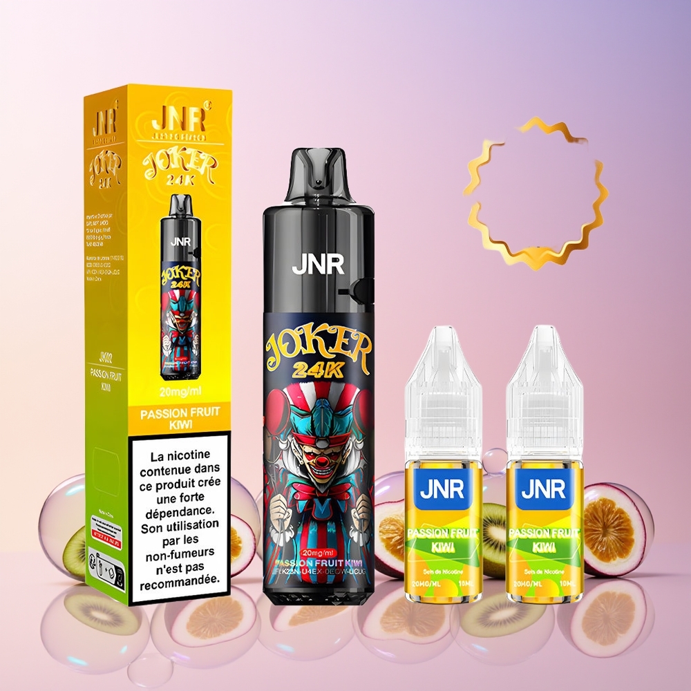 JNR Joker 24K Puffs Disposable Vape – 2+10mL Refillable, 800mAh Battery, Type-C Charging, Australia Wholesale (Passion Fruit Kiwi, 2% Nicotine)